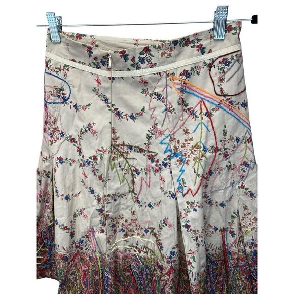 Ariella Boho Floral Embroidered Cotton Skirt High Waisted A line Size S - Picture 10 of 16